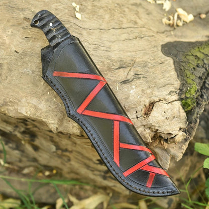 Handmade Damascus Steel EDC Knife with Textured Black G10 Handle