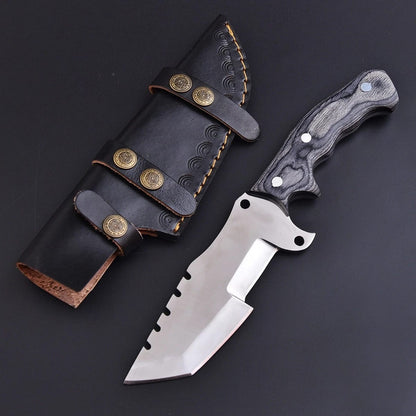 Handmade Steel Tactical Tracker Knife with Black Micarta Handle