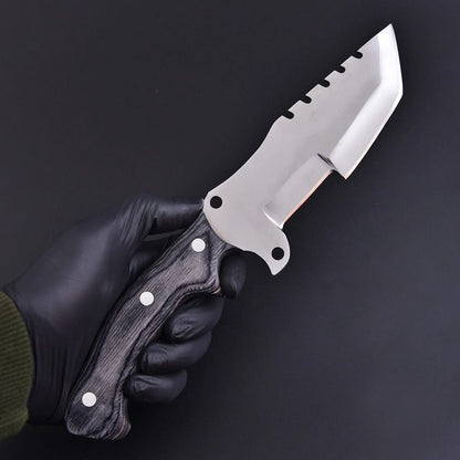 Handmade Steel Tactical Tracker Knife with Black Micarta Handle